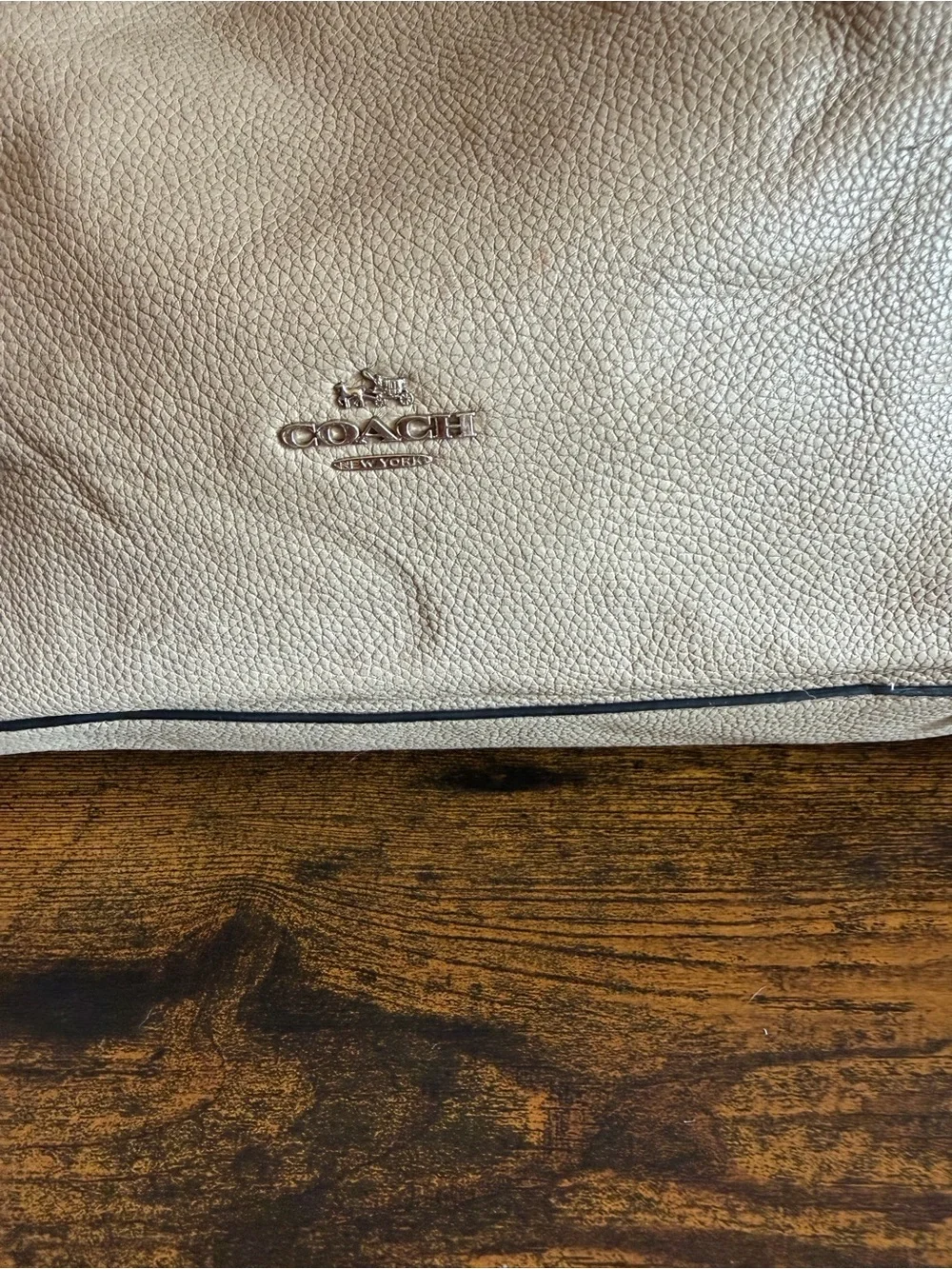 Coach Edie 31 Pebble Leather Shoulder Bag Style 57670 Beige